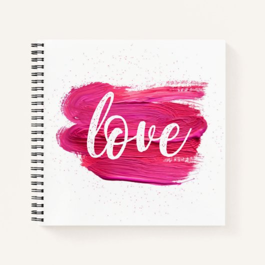 Carnet Pink Oil Paint Love citation design moderne minima (Devant)
