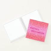 Carnet Pink Ombre Parties scintillant Monogramme (Intérieur)