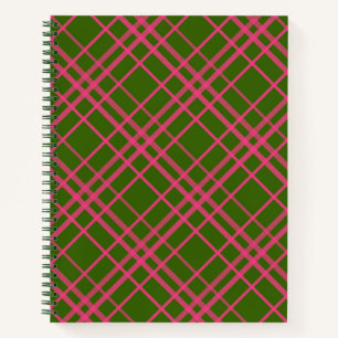 Carnet Pink On Green Tartan Plaid Design Motif