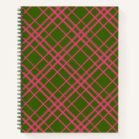 Carnet Pink On Green Tartan Plaid Design Motif (Devant)