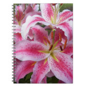 Carnet Pink Oriental Lilies Floral (Devant)