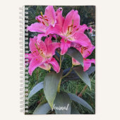 Carnet Pink Oriental Lilies Floral (Recto)