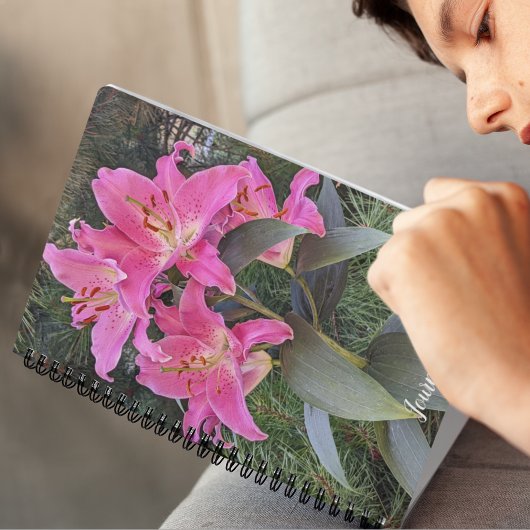 Carnet Pink Oriental Lilies Floral