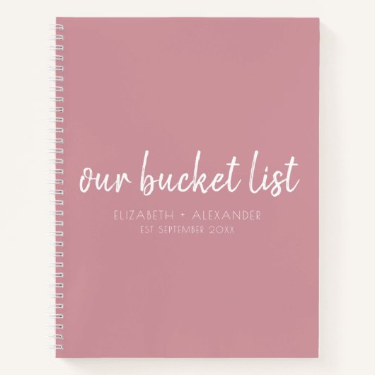 Carnet Pink Our Bucket List Couple's (Devant)