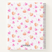 Carnet Pink & Peach Hearts Splash Custom Sketchbook (Dos)