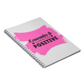 Carnet Pink Pensez à rester un portable positif (Côté Droit)