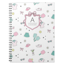 Pink Pickleball Preppy Monogram Print