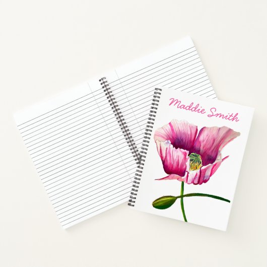Carnet Pink Pop aquarelle fleur joli art (Intérieur)