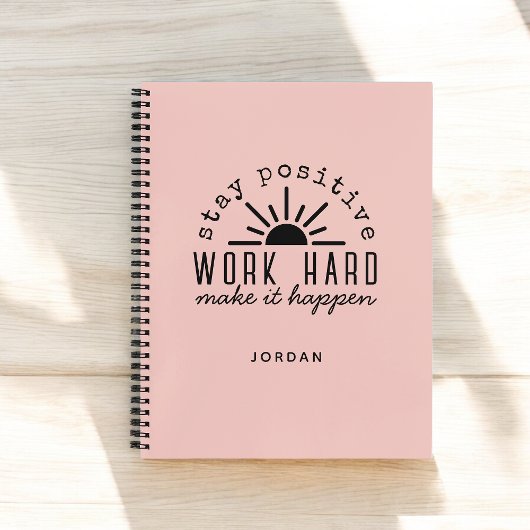 Carnet Pink Positive Motivational Mantra with Any Name