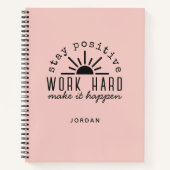 Carnet Pink Positive Motivational Mantra with Any Name (Devant)