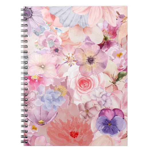 Carnet Pink & Purple Floral Pattern (Devant)