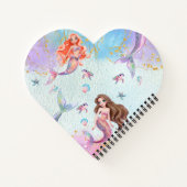 Carnet Pink Purple Glitter Mermaids Add Name (Dos)