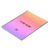 Carnet Pink Purple Glittery Monogramme Nom Cute Girly Cad (Côté gauche)