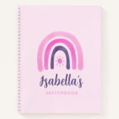 Carnet Pink Rainbow Sketchbook Girl (Devant)