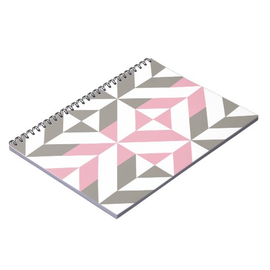 Carnet Pink Raspberry and Silver Geometric ZigZag (Côté gauche)