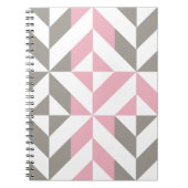 Carnet Pink Raspberry and Silver Geometric ZigZag (Devant)