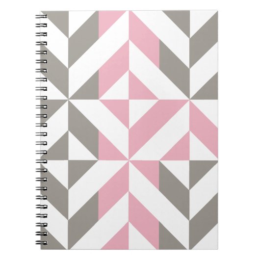 Carnet Pink Raspberry and Silver Geometric ZigZag (Devant)
