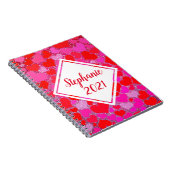 Carnet Pink Red Hearts Motif Parties scintillant Nom du m (Côté Droit)