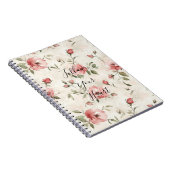 Carnet Pink Roses Floral  (Côté Droit)