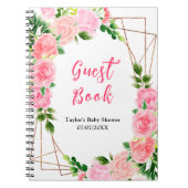 Carnet Pink Roses Floral Baby Shower Guest Book (Devant)