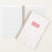 Carnet Pink | Scattered Cherry Pinstripe Personalized (À l'intérieur)