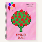 Carnet Pink School Objet Pommes Nom des ballons (Devant)