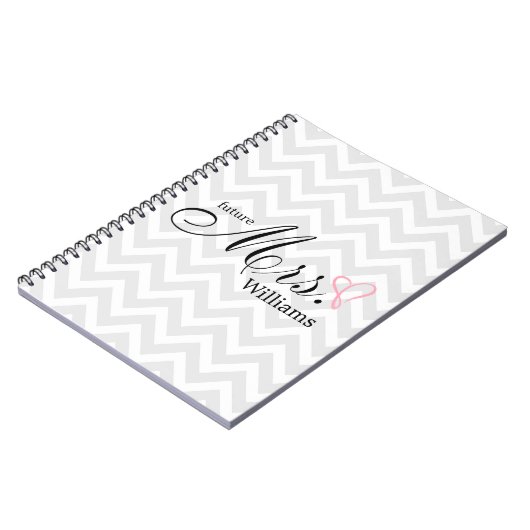 Carnet Pink Scribbled Heart Future Mme la Wedding planner (Côté gauche)