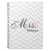 Carnet Pink Scribbled Heart Future Mme la Wedding planner (Devant)