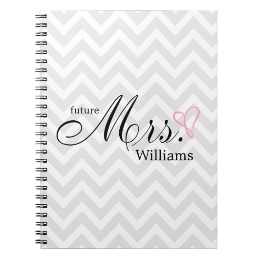 Carnet Pink Scribbled Heart Future Mme la Wedding planner (Devant)