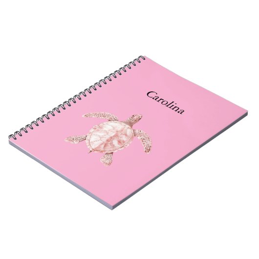 Carnet Pink Sea Turtle (Côté gauche)