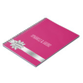 Carnet Pink Silver Ribbon Bow (Côté gauche)