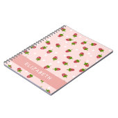 Carnet Pink Strawberry Kawaii Girly Cute Aesthetic Pastel (Côté gauche)