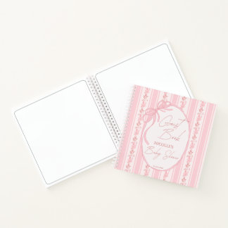 Carnet Pink stripes retro elegant baby shower guest book