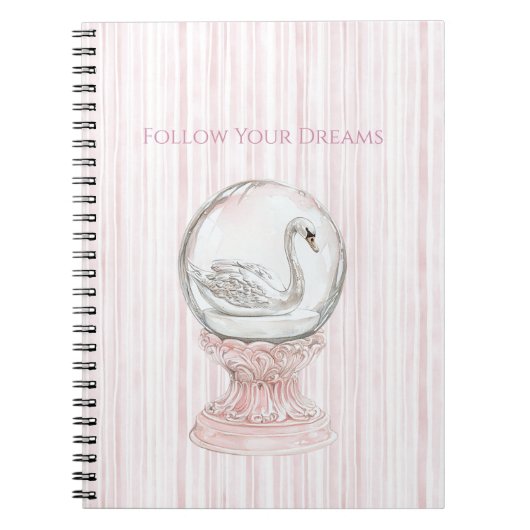 Carnet Pink Stripes Swan   (Devant)