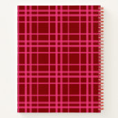 Carnet Pink Sur Maroon Rouge Tartan Plaid Design Motif (Dos)