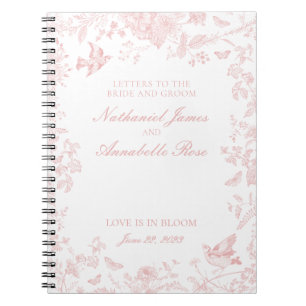 Carnet Pink Toile De Jouy Lettres Mariages Mariée et Sall