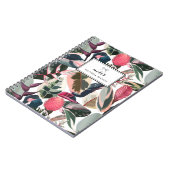 Carnet Pink Tropical Motif Personnalisé (Côté gauche)