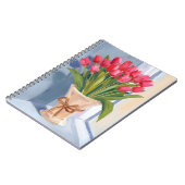 Carnet Pink Tulip Bouquet Watercolor Floral (Côté gauche)