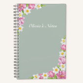 Carnet Pink Tulips & Daffodils Spring Flowers Notebook (Recto)
