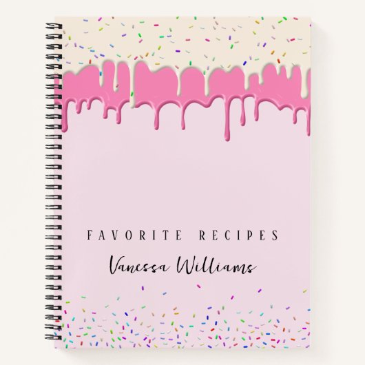 Carnet Pink Vainilla Frosting Drip & Sprinkle Recipe (Devant)