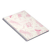 Carnet Pink Vintage Jellyfish Ocean bow Monogrammed girly (Côté Droit)
