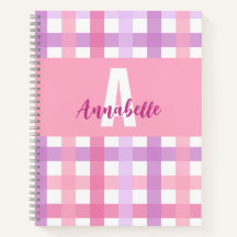 Pink violet pastel Monogram En vichy Motif