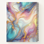 Carnet Pink violet Turquoise Aqua Blue Gold Marble Art Mo (Dos)