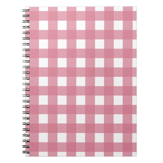 Carnet Pink White En vichy Vérifier Plat (Devant)