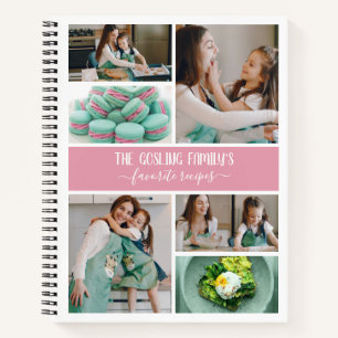 Carnet Pink White Photo Collage Recettes de famille