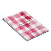 Carnet Pink White Plaid Stripes Anniversaire (Côté Droit)