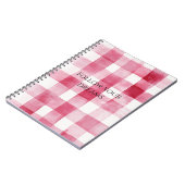 Carnet Pink White Plaid Stripes Anniversaire (Côté gauche)