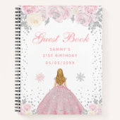 Carnet Pink Winter Blonde Hair Princesse Anniversaire (Devant)