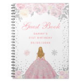 Carnet Pink Winter Blonde Hair Princesse Anniversaire (Devant)