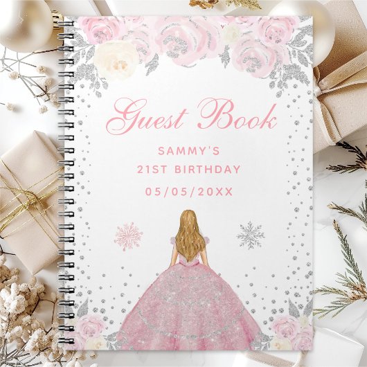 Carnet Pink Winter Blonde Hair Princesse Anniversaire